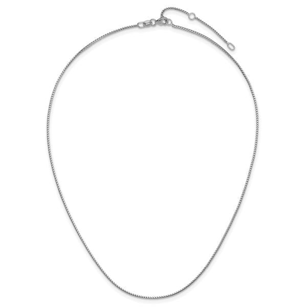 Leslie's 14K White Gold 1.1mm Franco 1in+1in Adjustable Chain - Image 4