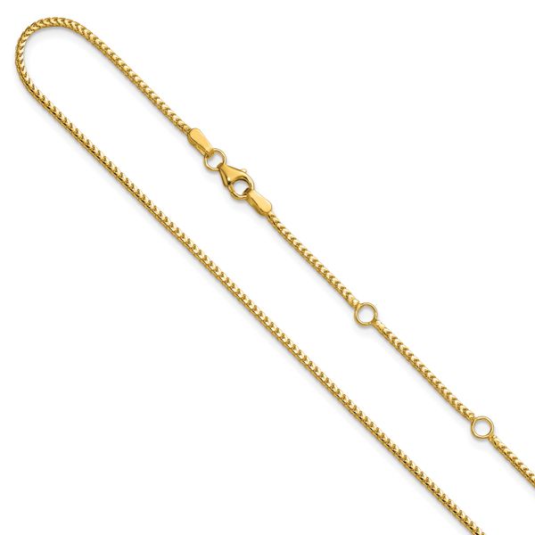 Leslie's 14K 1.25mm Franco 1in+1in Adjustable Chain