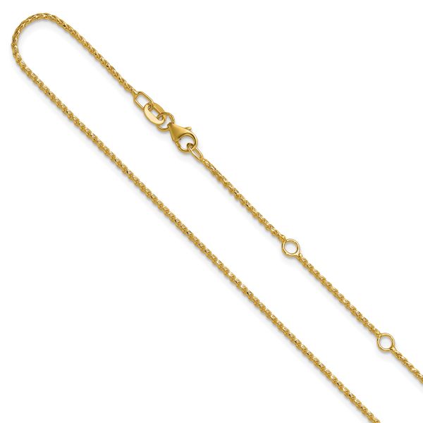Leslie's 14K 1.15mm D/C Open Franco 1in+1in Adjustable Chain