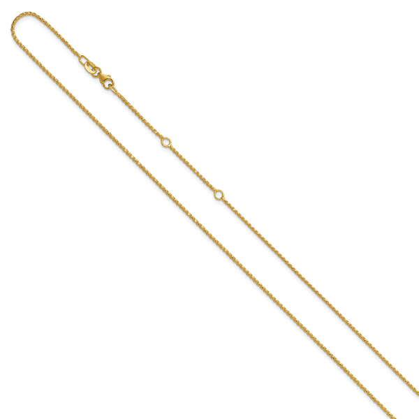 Leslie's 14K 1.15mm D/C Open Franco 1in+1in Adjustable Chain - Image 2