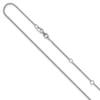 Leslie's 14K White Gold 1.15mm D/C Open Franco 1in+1in Adjustable Chain