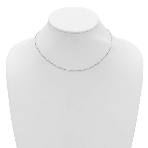 Leslie's 14K White Gold 1.15mm D/C Open Franco 1in+1in Adjustable Chain - Image 3