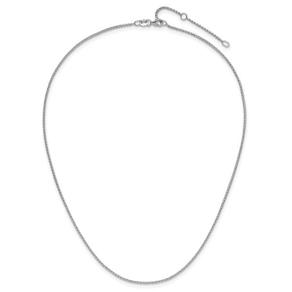 Leslie's 14K White Gold 1.15mm D/C Open Franco 1in+1in Adjustable Chain - Image 4