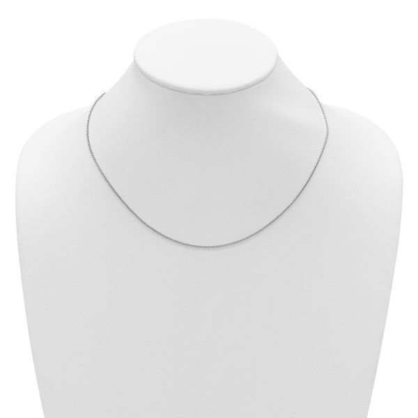 Leslie's 14K White Gold 1.15mm D/C Open Franco 1in+1in Adjustable Chain - Image 5
