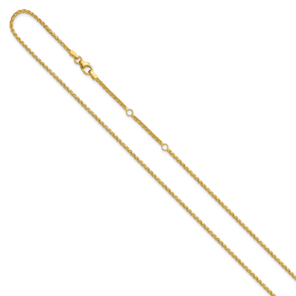 Leslie's 14K 1.65mm D/C Open Franco 1in+1in Adjustable Chain - Image 2