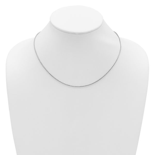Leslie's 14K White Gold 1.65mm D/C Open Franco 1in+1in Adjustable Chain - Image 4