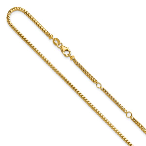 Leslie's 14K 2.1mm D/C Open Franco 1in+1in Adjustable Chain