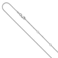 Leslie's 14K White Gold .65mm D/C Spiga 1in+1in Adjustable Chain