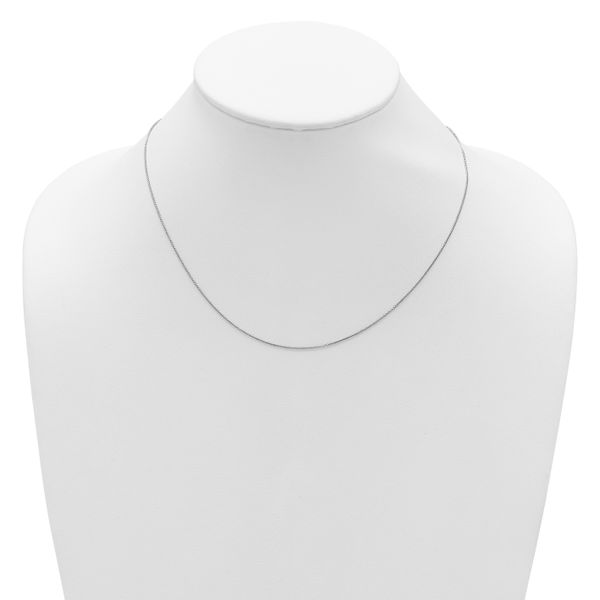 Leslie's 14K White Gold .65mm D/C Spiga 1in+1in Adjustable Chain - Image 4