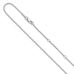 Leslie's 14K White Gold 1mm D/C Spiga 1in+1in Adjustable Chain