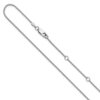 Leslie's 14K White Gold 1.2mm D/C Spiga 1in+1in Adjustable Chain