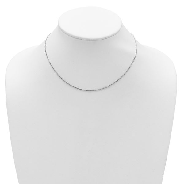 Leslie's 14K White Gold 1.2mm D/C Spiga 1in+1in Adjustable Chain - Image 3