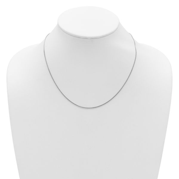 Leslie's 14K White Gold 1.2mm D/C Spiga 1in+1in Adjustable Chain - Image 4