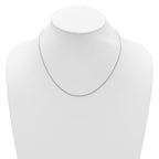 Leslie's 14K White Gold 1.2mm D/C Spiga 1in+1in Adjustable Chain - Image 4
