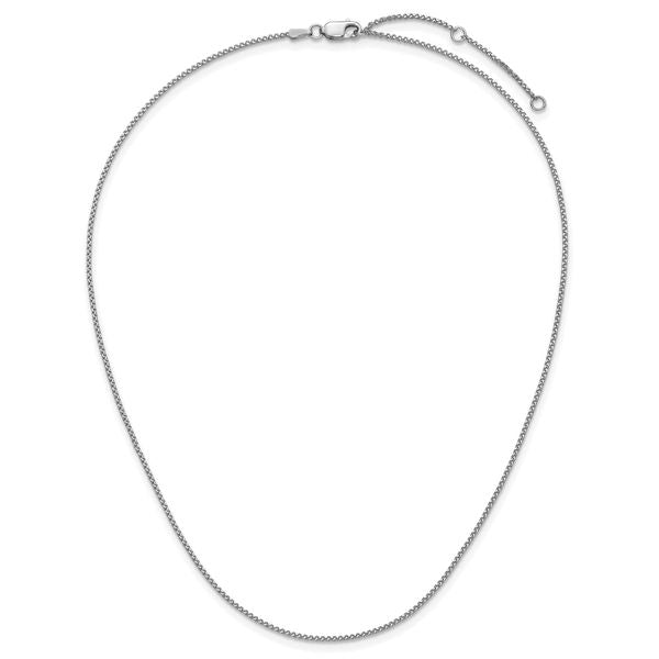Leslie's 14K White Gold 1.2mm D/C Spiga 1in+1in Adjustable Chain - Image 5