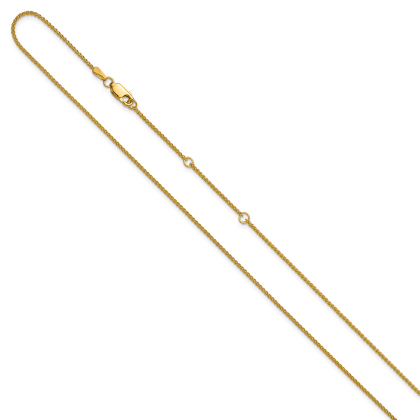 Leslie's 14K 1.2mm Baby Spiga 1in+1in Adjustable Chain - Image 2