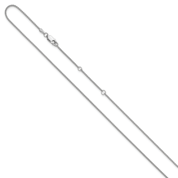 Leslie's 14K White Gold 1.2mm Baby Spiga 1in+1in Adjustable Chain - Image 2