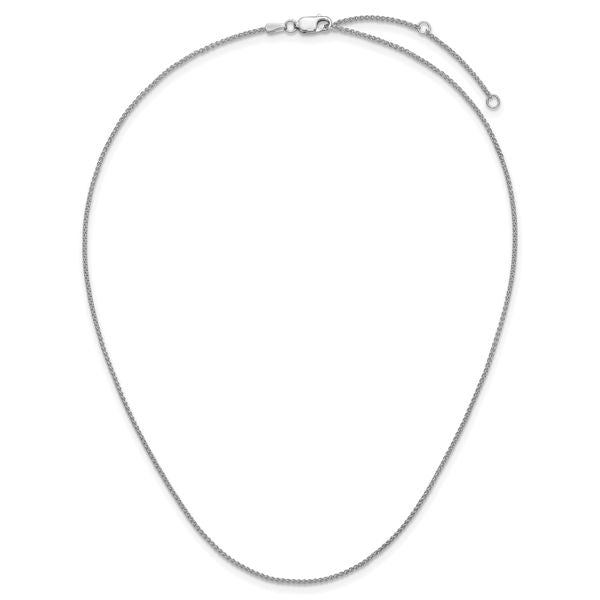 Leslie's 14K White Gold 1.2mm Baby Spiga 1in+1in Adjustable Chain - Image 5