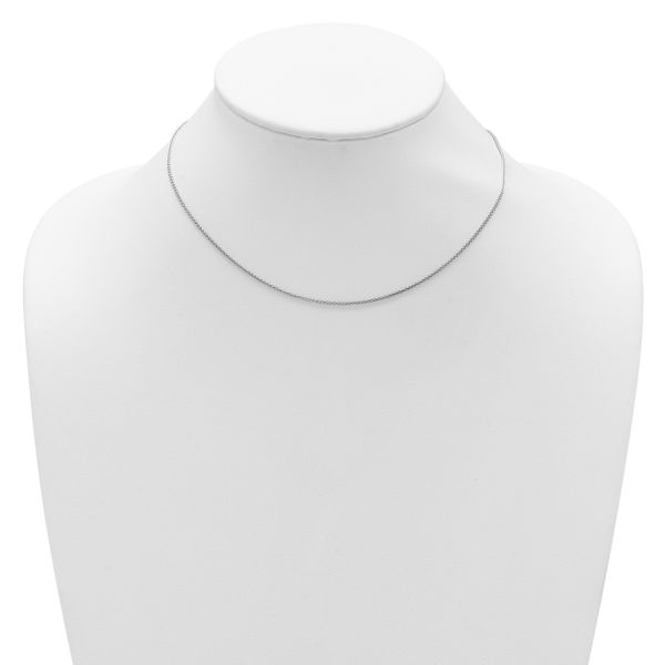 Leslie's 14K White Gold 1.2mm Baby Spiga 1in+1in Adjustable Chain - Image 3