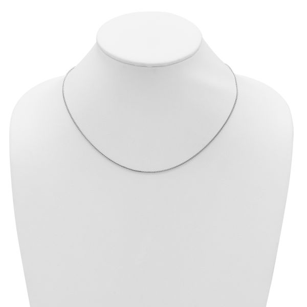 Leslie's 14K White Gold 1.2mm Baby Spiga 1in+1in Adjustable Chain - Image 4