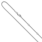 Leslie's 14K White Gold 1.5mm Spiga 1in+1in Adjustable Chain