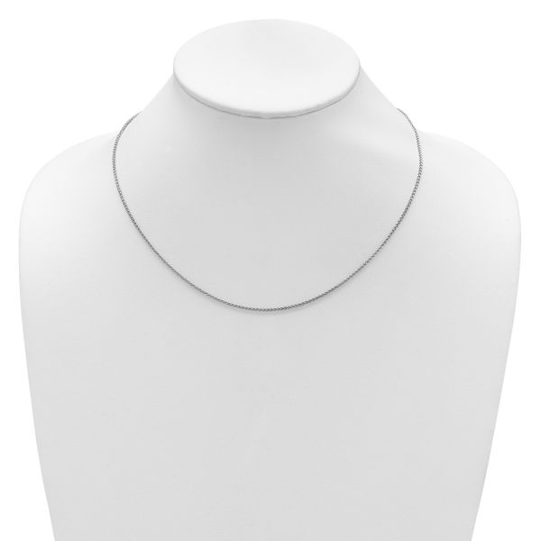 Leslie's 14K White Gold 1.5mm Spiga 1in+1in Adjustable Chain - Image 4