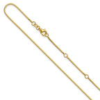 Leslie's 14K 1mm Box 1in+1in Adjustable Chain