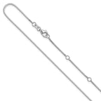 Leslie's 14K White Gold 1mm Box 1in+1in Adjustable Chain