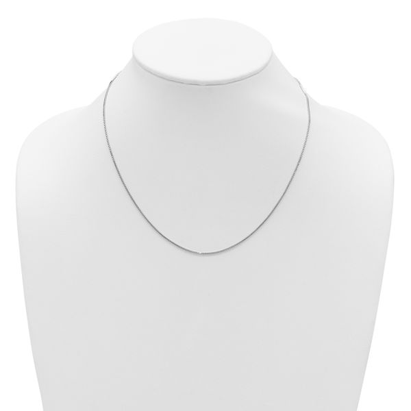 Leslie's 14K White Gold 1mm Box 1in+1in Adjustable Chain - Image 4