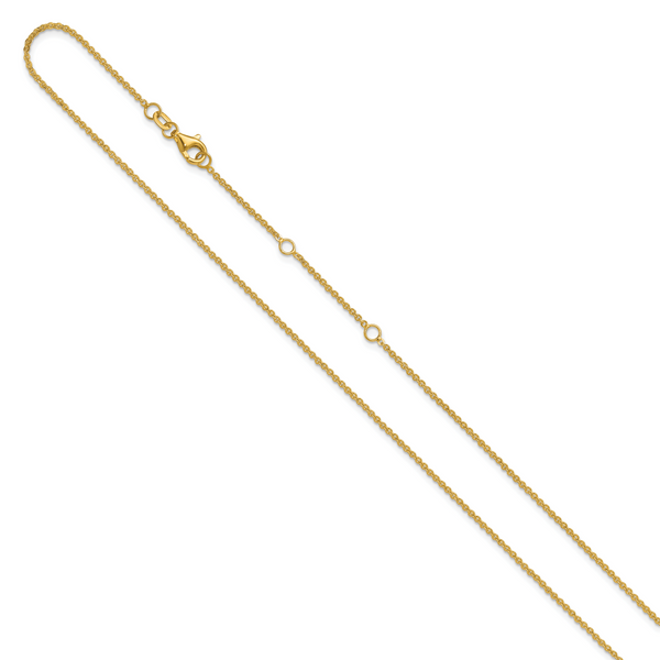 Leslie's 14K 1.4mm Flat Cable 1in+1in Adjustable Chain - Image 2