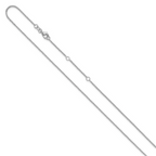Leslie's 14K White Gold 1.4mm Flat Cable 1in+1in Adjustable Chain - Image 2