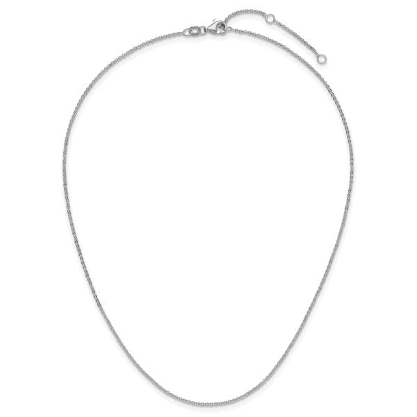 Leslie's 14K White Gold 1.4mm Flat Cable 1in+1in Adjustable Chain - Image 4