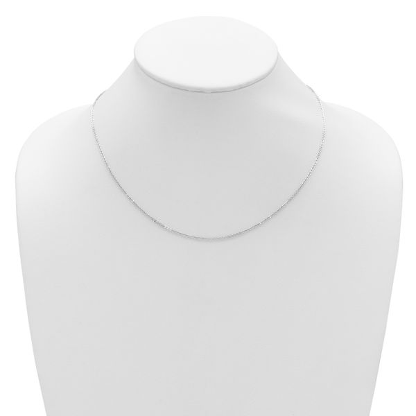 Leslie's 14K White Gold 1.4mm Flat Cable 1in+1in Adjustable Chain - Image 5