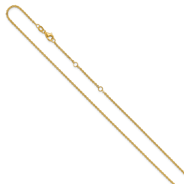 Leslie's 14K 1.7mm Flat Cable 1in+1in Adjustable Chain - Image 2