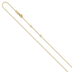 Leslie's 14k .85mm D/C Square Cable 1in+1in Adjustable Chain - Image 2