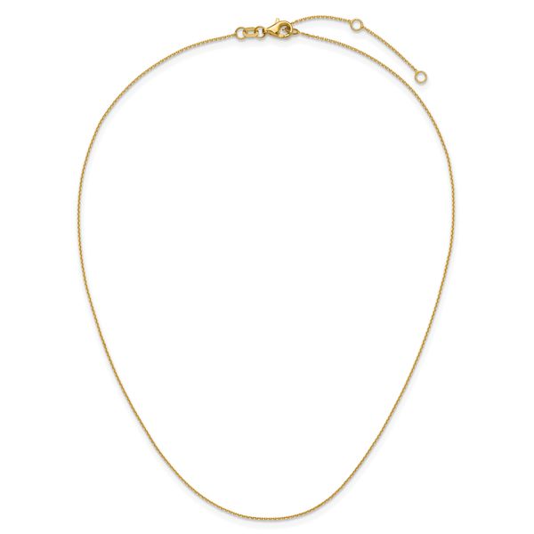 Leslie's 14k .85mm D/C Square Cable 1in+1in Adjustable Chain - Image 4