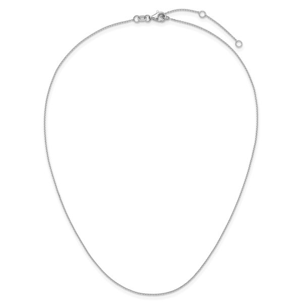Leslie's 14k White Gold .85mm D/C Square Cable 1in+1in Adjustable Chain - Image 4