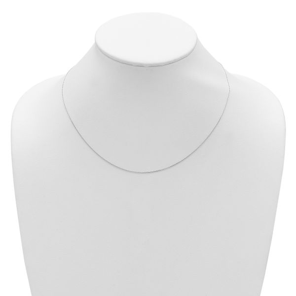 Leslie's 14k White Gold .85mm D/C Square Cable 1in+1in Adjustable Chain - Image 5