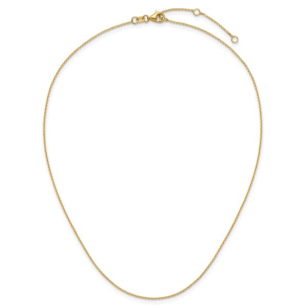 Leslie's 14k 1mm D/C Square Cable 1in+1in Adjustable Chain - Image 4