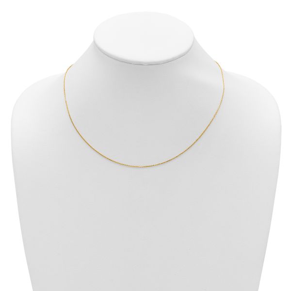 Leslie's 14k 1mm D/C Square Cable 1in+1in Adjustable Chain - Image 5
