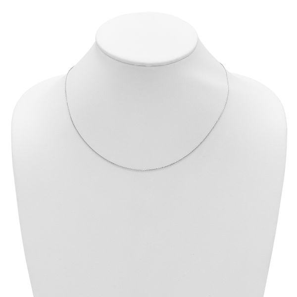 Leslie's 14k White Gold 1mm D/C Square Cable 1in+1in Adjustable Chain - Image 4