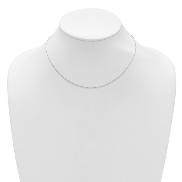 Leslie's 14k White Gold 1mm D/C Square Cable 1in+1in Adjustable Chain - Image 3