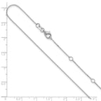 Leslie's 14k White Gold 1mm D/C Square Cable 1in+1in Adjustable Chain - Image 5