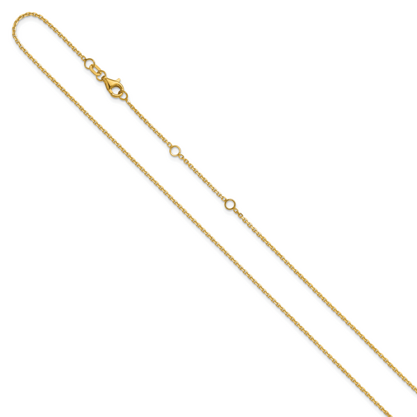 Leslie's 14k 1.4mm D/C Square Cable 1in+1in Adjustable Chain - Image 2
