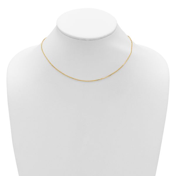 Leslie's 14k 1.4mm D/C Square Cable 1in+1in Adjustable Chain - Image 3