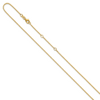 Leslie's 14k 1.4mm D/C Square Cable 2in+2in Adjustable Chain - Image 2