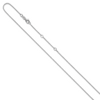 Leslie's 14k White Gold 1.4mm D/C Square Cable 1in+1in Adjustable Chain - Image 2