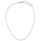 Leslie's 14k White Gold 1.4mm D/C Square Cable 1in+1in Adjustable Chain - Image 4