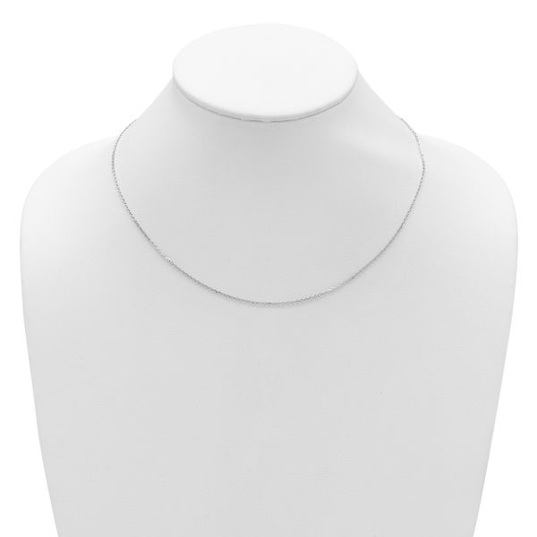 Leslie's 14k White Gold 1.4mm D/C Square Cable 1in+1in Adjustable Chain - Image 5