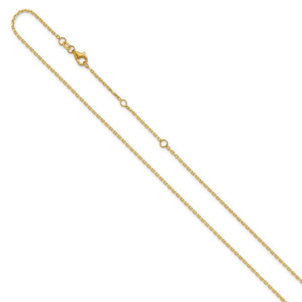Leslie's 14k 1.5mm D/C Square Cable 1in+1in Adjustable Chain - Image 2